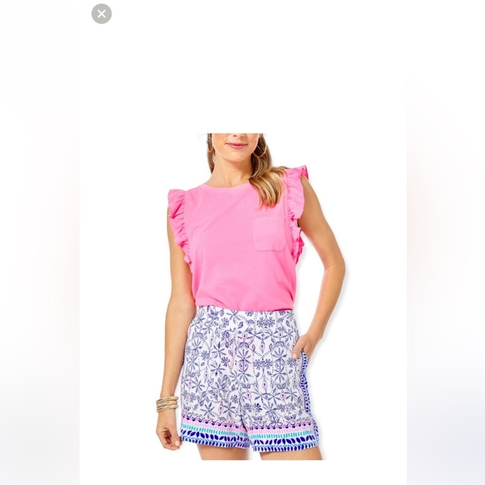 LILLY PULITZER Neilah Short 5” Resort White Time To Shine Engineered XS X1224